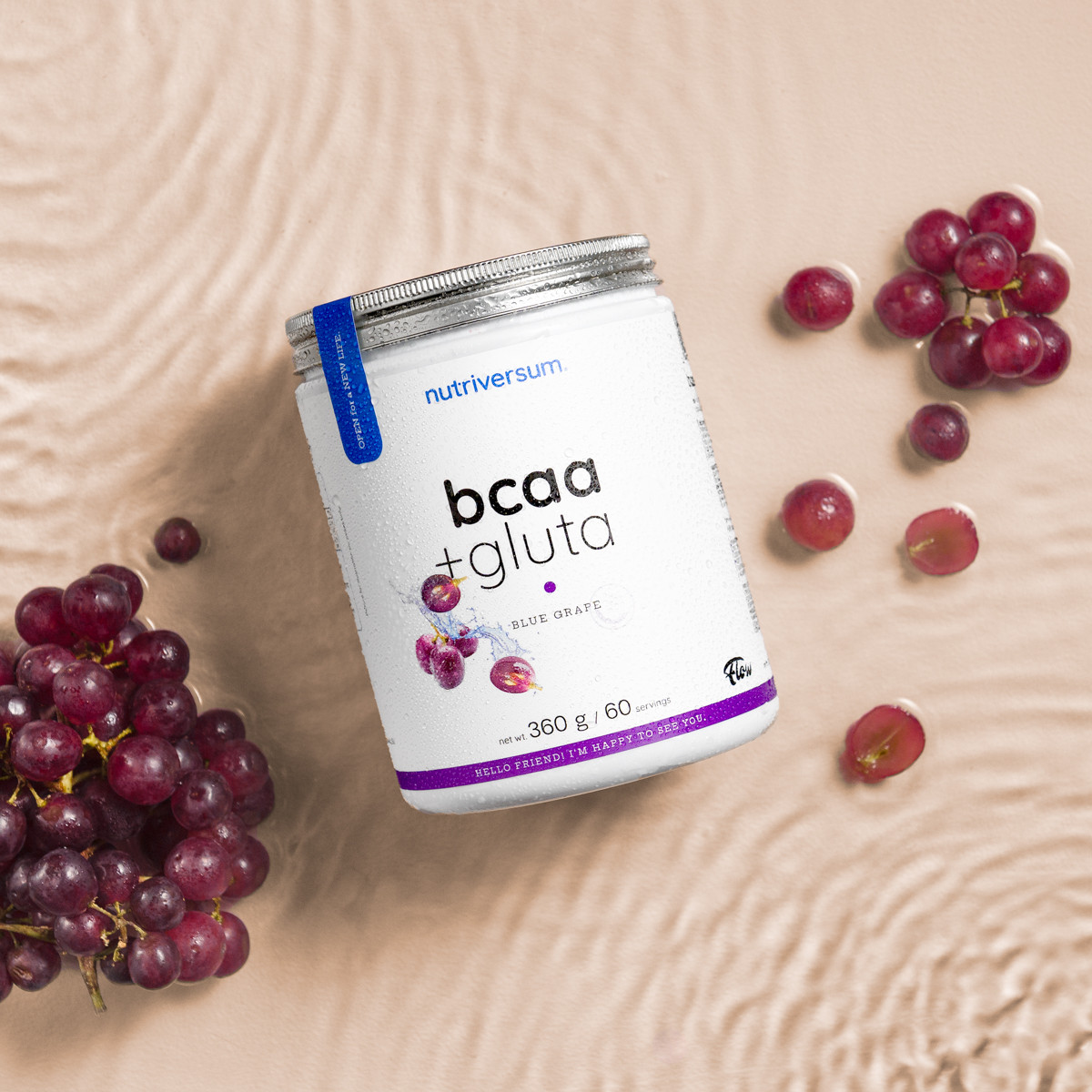 Nutriversum BCAA + Gluta Sugar Free aminosav ízesített italpor